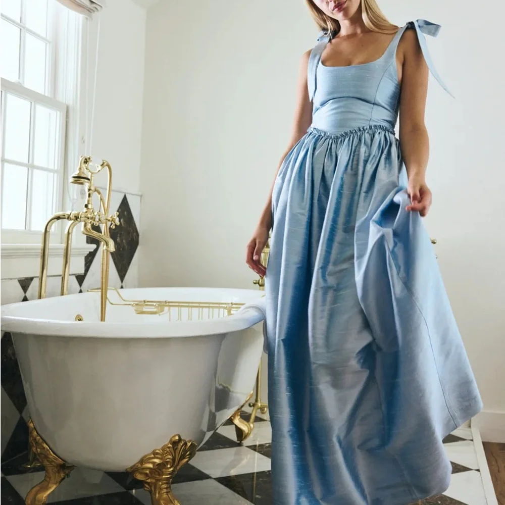 MARIE DRESS IN POWDER BLUE - Picture 2 of 11